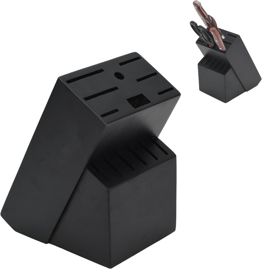 14 Slots Knife Block, Wooden Knife Holder without Knives Universal Knife Block for Kitchen Acacia Wood Knife Holder Butcher Block Knife Stand for Countertop Kitchen Storage