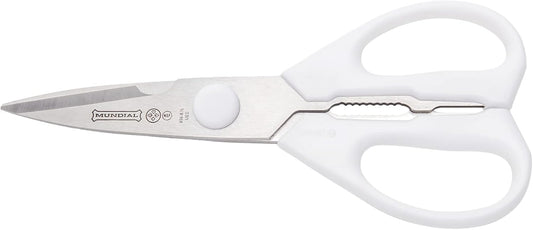 Mundial W656 Kitchen Take-Apart Shears, 8-Inch, Stainless Steel Blades, Ergonomic Non-Slip White Handle, Ideal for Cutting