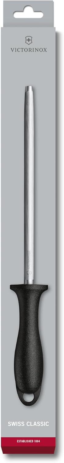 Victorinox Swiss Classic Knife Honing Steel with Black Plastic Handle