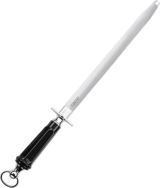 Honing Steel Professional Knife Sharpeners,12 inch Sharpening Steel Honing Rod,High Carbon Sharpening Rod, Fine Lines, High hardness, Wear Resistant, knife sharpening