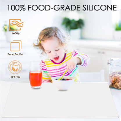Extra Large Dark Green Countertop Mat - Silicone Table Kitchen Desk Mat - Non-Slip & Heat Resistant - Dinner Placemat Pastry Dough Rolling Mat - Colors A
