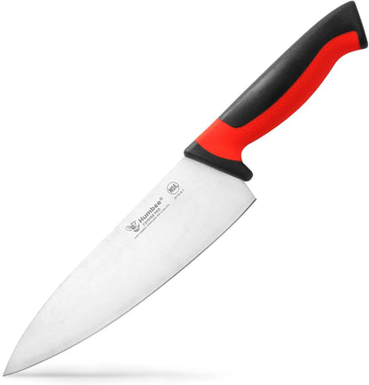7.5-Inch Nakiri Knife, High Carbon Stainless Steel Hollow Grind Blade, Razor Sharp Edge, Ergonomic Non-Slip Handle, Cleaver Style, DT-50 Series, Orange