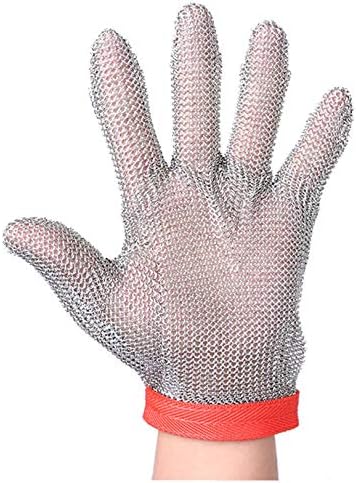 ThreeH Cut Resistant Gloves Stainless Steel 304L Wire Mesh for Cutting Slicing Chopping Meat Processing GL08 S(One piece)