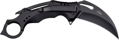 Tac-Force Folding Pocket Knife, 3.25-inch Serrated Blade, Orange Aluminum Handle, 7.75-inch Overall Length TF-705EM