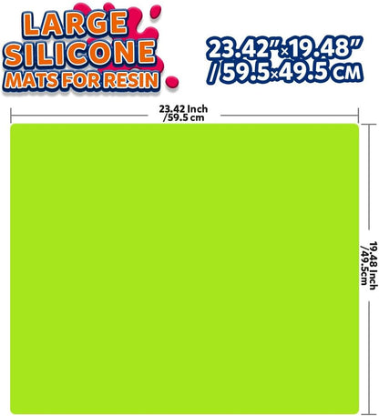 LEOBRO Silicone Mats for Crafts, 2 Pcs 11.69" x 8.26" Silicone Mats for Resin, Paint Clay Play Dough Mat, DIY Arts and Crafts, Light Gray & Clear