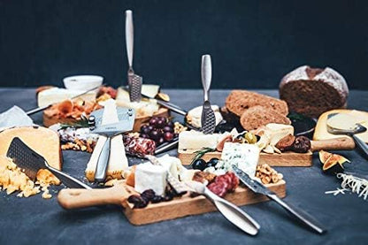Boska Stainless Steel Cheese 3 Knife Set - Great for Cheese - Multi-Purpose Cheese Slicer - Handheld Slicer - Silver Non-Stick - Dishwasher Safe - For Kitchen Cooking
