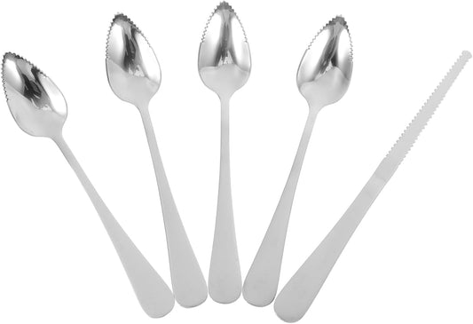 Stainless Steel Fruit Cutting Tools Serrated Edge Spoons Knife for Grapefruit Lemon Salads Pitaya Kitchen Utensils