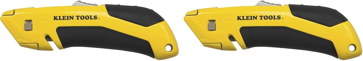 Klein Tools 44136 Utility Knife, Heavy Duty Self-Retracting Box Cutter and Crafting Knife with No-Slip Grip, Wire Stripping and Lanyard Hole