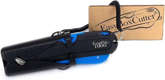 EasyCut 1000 Safe Retractable Box Cutting Utility Knife, Blue, 09780