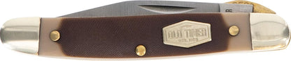 Old Timer 18OT Mighty Mite 4.7in Stainless Steel Traditional Folding Pocket Knife with 2in Clip Point Blade, Nickel Silver Bolsters, and Sawcut Handle for Whittling, Hunting, Camping, EDC, and Outdoor