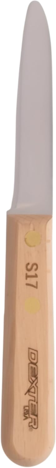 Dexter-Russell 3" Clam Shucking Knife | S17 | Carbon Steel Blade with Riveted Beechwood Handle | Made in USA | Traditional Clam Opener