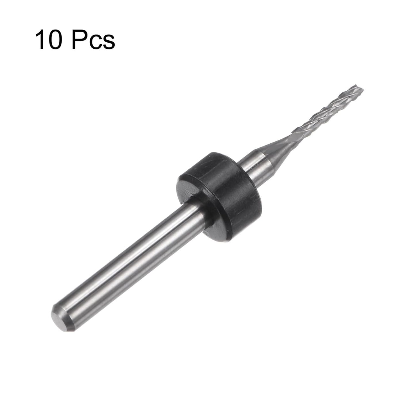 HARFINGTON 10pcs End Mill Bits 0.8mm Solid Carbide CNC Router Bits Engraving Cutter Tools for PCB Circuit Board Milling Machine Wood Carving, 1/8" Straight Shank