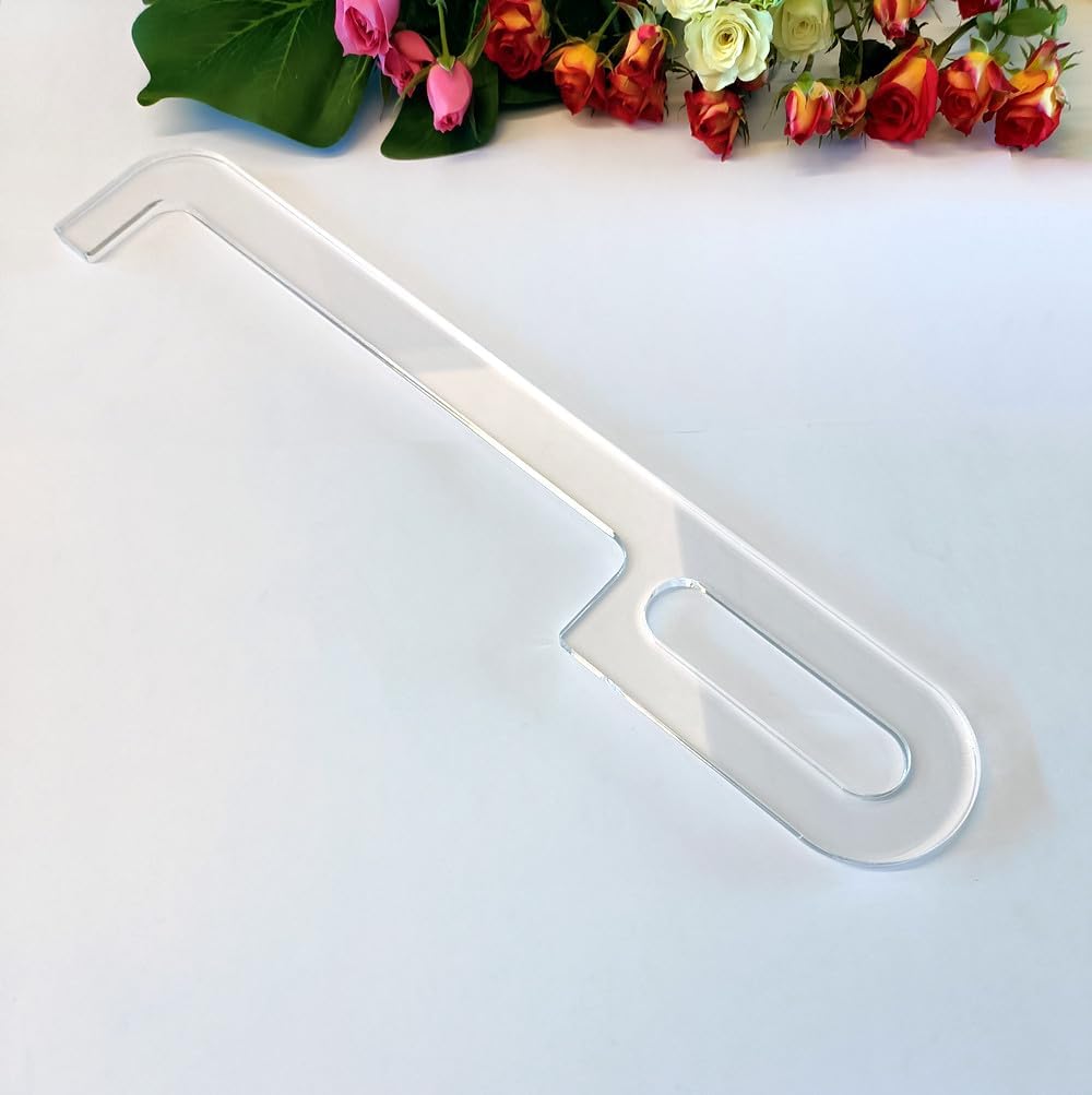 Bread Knife Handle Router Template – 15.9"x2.25" Laser-Cut Acrylic Guide for Custom Wooden Bow Knives & Handmade Kitchen Tools (15.9"x2.25")