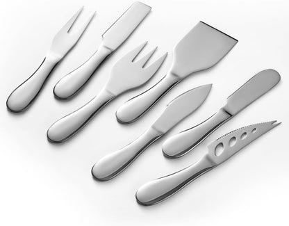 Copper Cheese Knives Set 7 Pieces Stainless Steel Kitchenware Utensils Gadgets 7 Pieces Cheese Knife,Cheese Spreader,Cheese Forks,Cheese Slicer,Cheese Cutter,Butter Knife