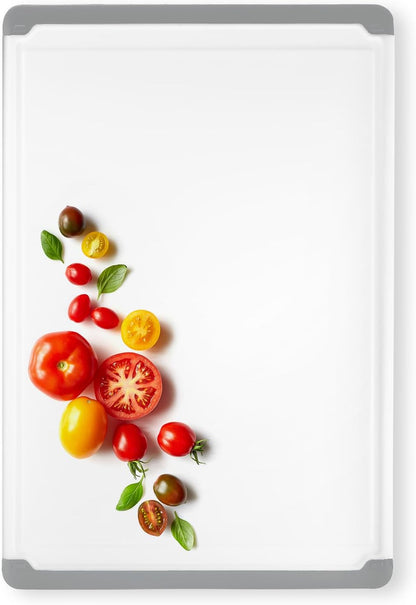 Extra Large Plastic Cutting Board for Kitchen - 18 Inch Dishwasher Safe Cutting Board, Reversible Chopping Board with Juice Groove + Non Slip Feet for Meat, Fruit, Vegetables, Meal Prep by Belwares