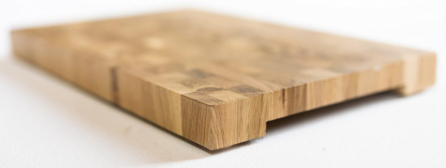 Premium End Grain Wood Cutting Board - Chopping block - Large cutting board 16 x 10 kitchen butcher block oak cutting board non slip cutting boar challah board for Shabbos and any day
