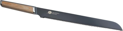 Everdure German Steel Professional Bread Knife, 10.55 Inch Serrated Edge Blade, Titanium Coated Blade with Pakka Wood Handle, Perfect Kitchen Knife for Slicing Bread Loaves, Bagels, Cake, and More