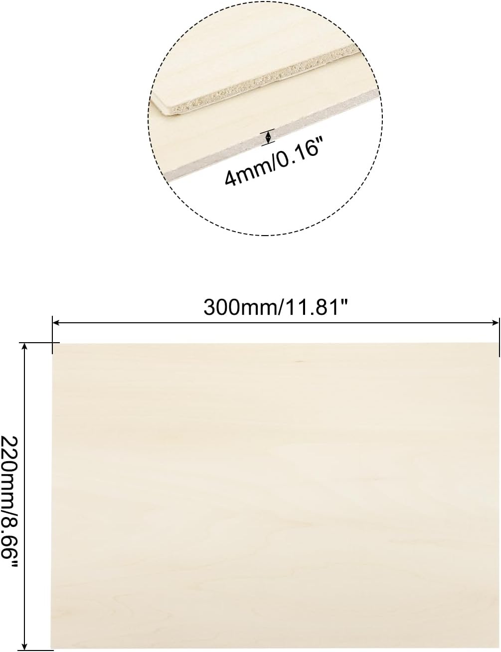 MECCANIXITY 3pcs Basswood Sheets 12 x 8 x 3/8 Inch Unfinished Wood Boards Plywood for DIY Crafts Laser Cutting with Smooth Surfaces