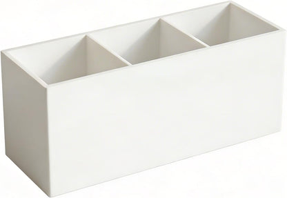 Daxolanz 3 Section Acrylic Cutlery Organizer for Countertop, Modern Flatware Storage Caddy for Spoons Forks Knives, Space Saving Utensil Holder for Kitchen, Cabinet or Dining Room (Medium)