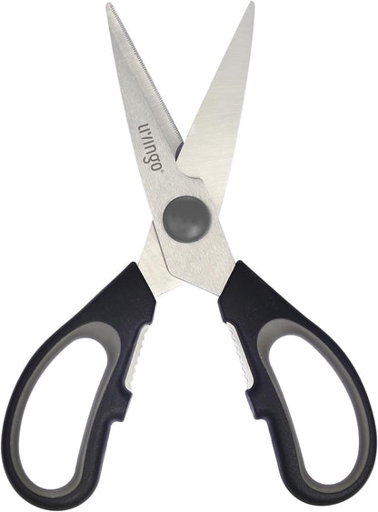 LIVINGO 8" Kitchen Scissors All Purpose - 2 Pack Heavy Duty Kitchen Meat Shears, Stainless Steel Multi-function Food Scissors for Cooking Cutting Chicken, Turkey, Bones, Poultry, Fish, and Vegetables