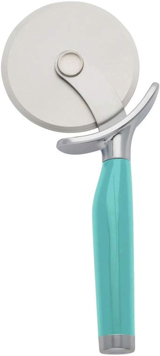 KitchenAid Classic Pizza Wheel with Sharp Blade For Cutting Through Crusts, Pies and More, Built In Finger Guard for Safety and Comfort Grip to Protect Fingers, Dishwasher Safe, 9-Inch, Red
