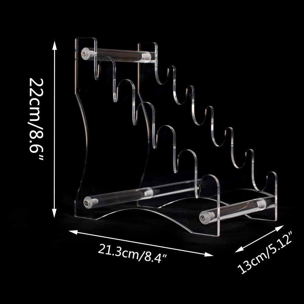 WANLIAN Dagger holder Hunting knife holder Fixed blade knife holder Acrylic tabletop display stand holds 6 knives (Black)