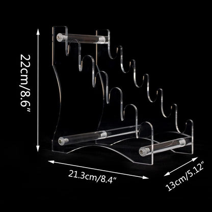 WANLIAN Dagger holder Hunting knife holder Fixed blade knife holder Acrylic tabletop display stand holds 6 knives (Black)