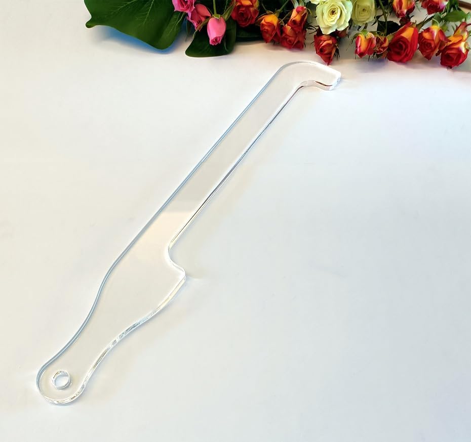 Bread Knife Handle Router Template – 15.9"x2.25" Laser-Cut Acrylic Guide for Custom Wooden Bow Knives & Handmade Kitchen Tools (15.9"x2.25")