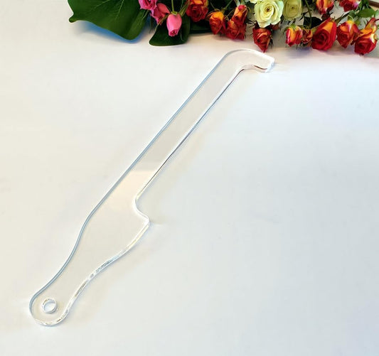 Bread Knife Handle Router Template – 15.9"x2.25" Laser-Cut Acrylic Guide for Custom Wooden Bow Knives & Handmade Kitchen Tools (15.9"x2.25")