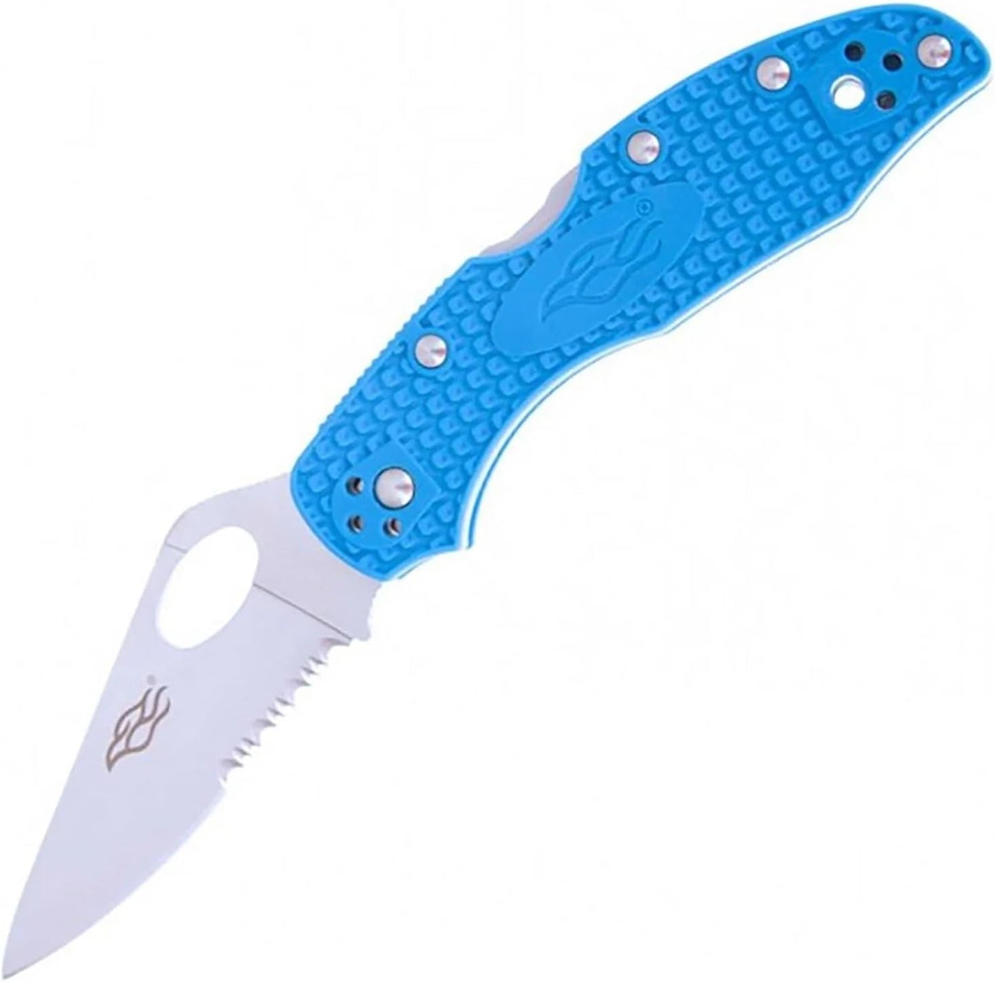 Firebird GANZO F759MS-BL Folding Pocket Knife 440C Stainless Steel Serrated Blade Anti-Slip Handle with Clip Fishing Camping EDC Utility Pocket Knife (Blue)