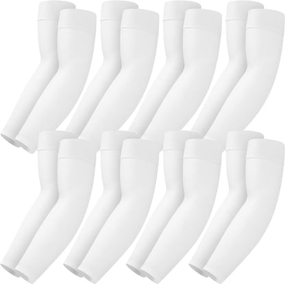 Mochabao 8 Pairs Soft Arm Sleeves, UV Sun Protection Cooling Compression Arm Covers for Outdoor Work, Sports, Men & Women