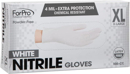 ForPro Disposable Nitrile Gloves, Chemical Resistant, Powder-Free, Latex-Free, Non-Sterile, Food Safe, 4 Mil