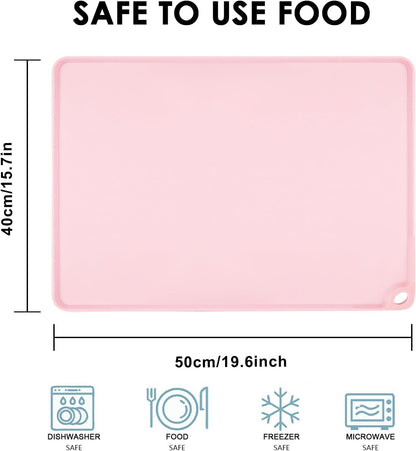 Extra Large Dark Green Countertop Mat - Silicone Table Kitchen Desk Mat - Non-Slip & Heat Resistant - Dinner Placemat Pastry Dough Rolling Mat - Colors B