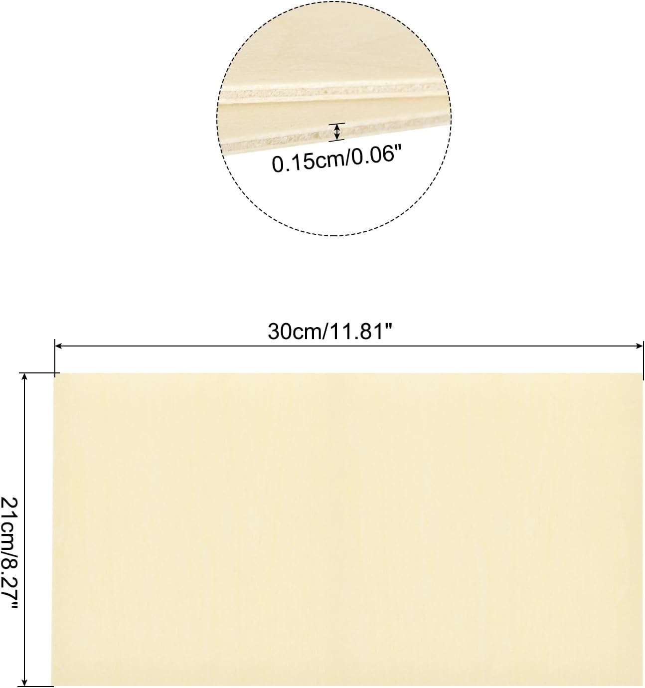 MECCANIXITY 3pcs Basswood Sheets 12 x 8 x 3/8 Inch Unfinished Wood Boards Plywood for DIY Crafts Laser Cutting with Smooth Surfaces