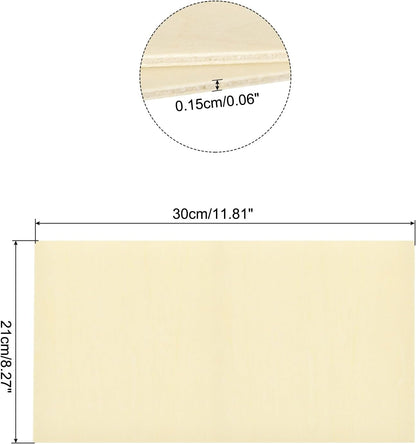 MECCANIXITY 3pcs Basswood Sheets 12 x 8 x 3/8 Inch Unfinished Wood Boards Plywood for DIY Crafts Laser Cutting with Smooth Surfaces