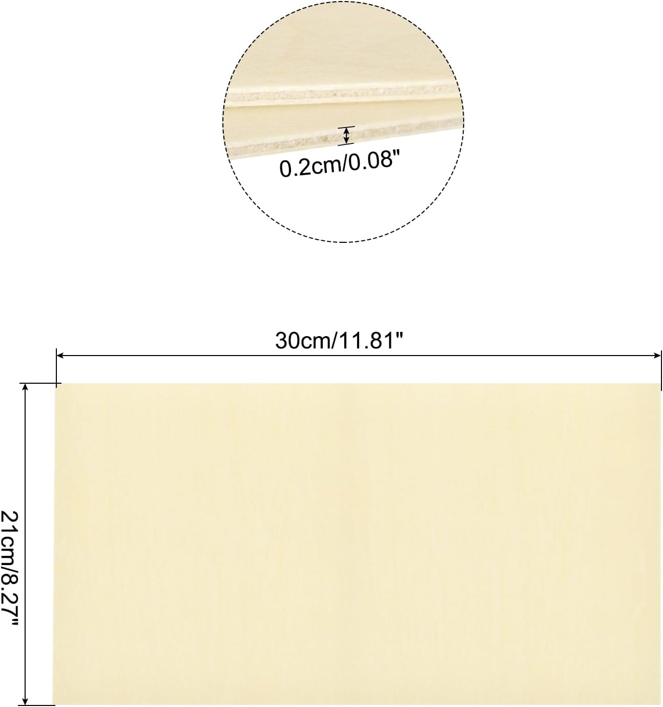 MECCANIXITY 3pcs Basswood Sheets 12 x 8 x 3/8 Inch Unfinished Wood Boards Plywood for DIY Crafts Laser Cutting with Smooth Surfaces