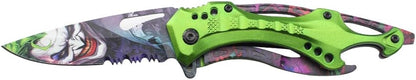 MTECH USA Folding Knife, 3.75-Inch Half-Serrated Blade, Titanium Coating, Glass Breaker, Pocket Clip