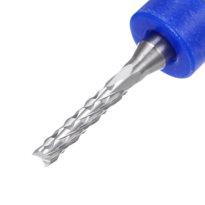 HARFINGTON 10pcs End Mill Bits 0.8mm Solid Carbide CNC Router Bits Engraving Cutter Tools for PCB Circuit Board Milling Machine Wood Carving, 1/8" Straight Shank