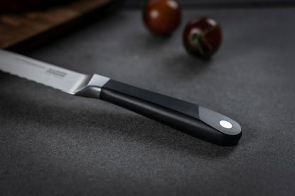 Kuhn Rikon ICED Bread Knife 7.87 Inch, Ice Hardened German Stainless Steel, Razor Sharp Titanium Coated Serrated Blade, Precision Everyday Kitchen Knife