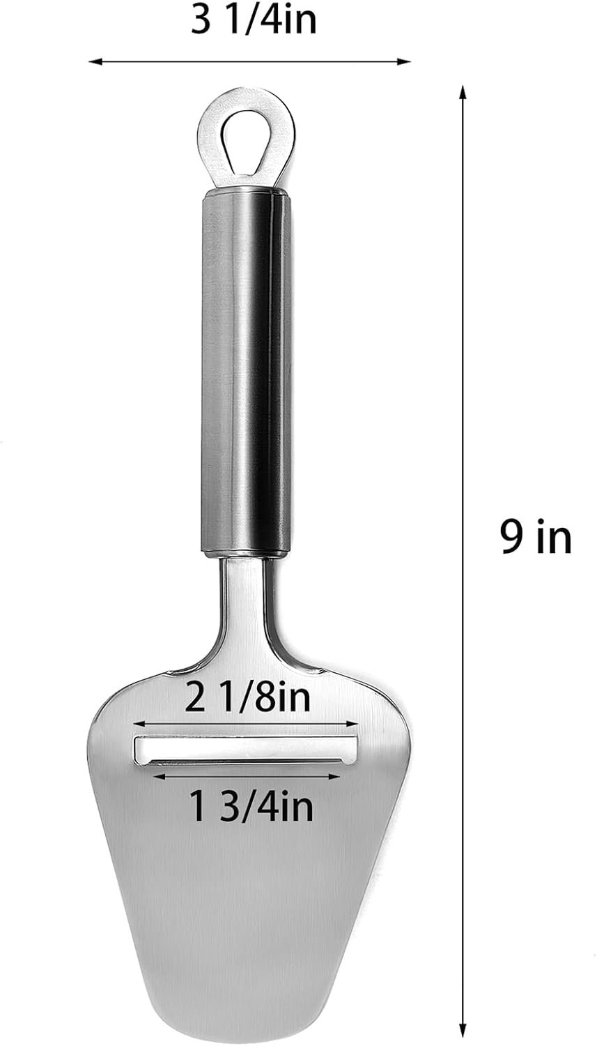 TOPULORS Cheese Slicer Stainless Steel, Cheese Knife Heavy Duty Plane Cheese Cutter, Shaver, Server For Semi-Soft, Semi-Hard Cheese