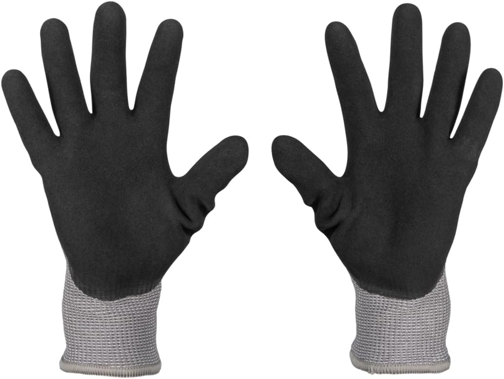 Klein Tools Winter Work Gloves, Knit Dipped ANSI A4 Cut-Resistant, Sandy Latex Coated, Fleece-Lined, Touchscreen Capable