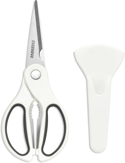 Kitchen Scissors with Magnetic Holder Heavy Duty Magnetic Scissors for Fridge, Kitchen Shears Magnet Sheath Set for Food Meat Pizza Herb Vegetables, Black