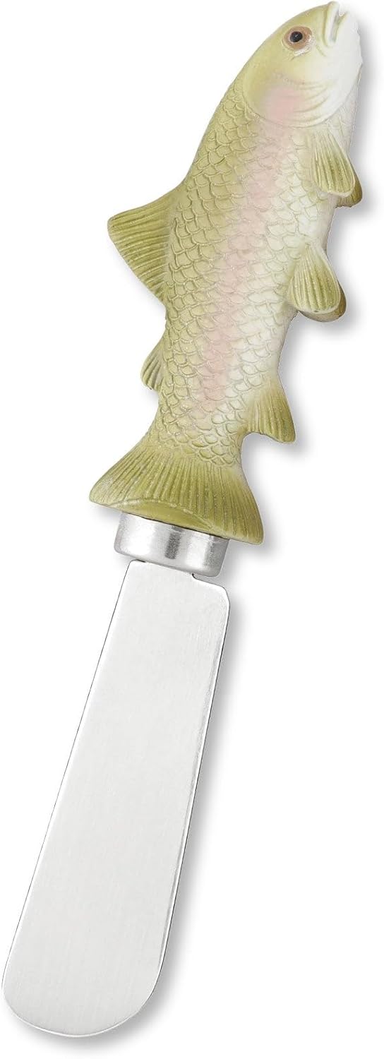 Supreme Housewares Tiki Bar Cheese Spreaders, Hand-Painted Resin Handles with Stainless Steel Blades for Spreading Cream Cheese, Butter, and Jam, Assorted Designs, Set of 4