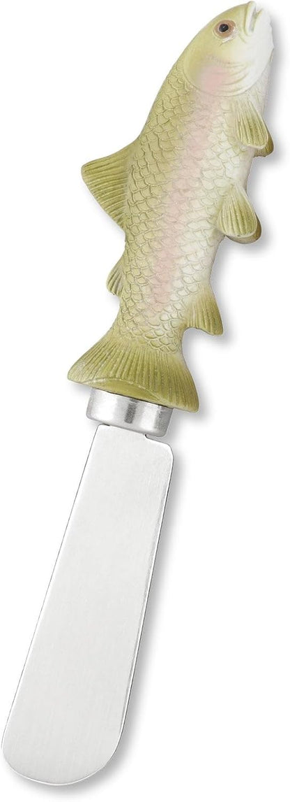 Supreme Housewares Tiki Bar Cheese Spreaders, Hand-Painted Resin Handles with Stainless Steel Blades for Spreading Cream Cheese, Butter, and Jam, Assorted Designs, Set of 4