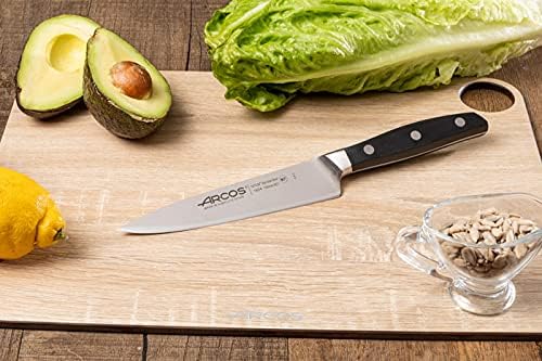 Arcos Forged Paring Knife 4 Inch Stainless Steel. Sharp Kitchen Knife for Peeling Fruits and Vegetables. Ergonomic Polyoxymethylene Handle and 100mm Blade. Series Manhattan. Color Black