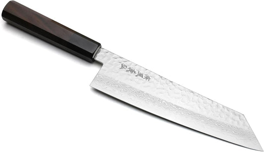 Yoshihiro VG10 46 Layers Hammered Damascus Kiritsuke Japanese Multipurpose Knife Rosewood Handle (8.25" (210mm) & Saya)