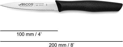 Arcos Set 3 pieces Paring Knife 3 Inch. 3 Paring Knives of Stainless Steel and Ergonomic Polypropylene Handle for Cutting Fruits, Vegetables and Tubers.. Series Nova. Color Black