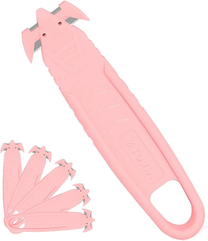 200 Pcs Safety Knife Box Cutter T TOVIA Utility Cutter and Package Opener with Recessed Concealed Stainless Steel Blade for Household, Warehouse, Workshop
