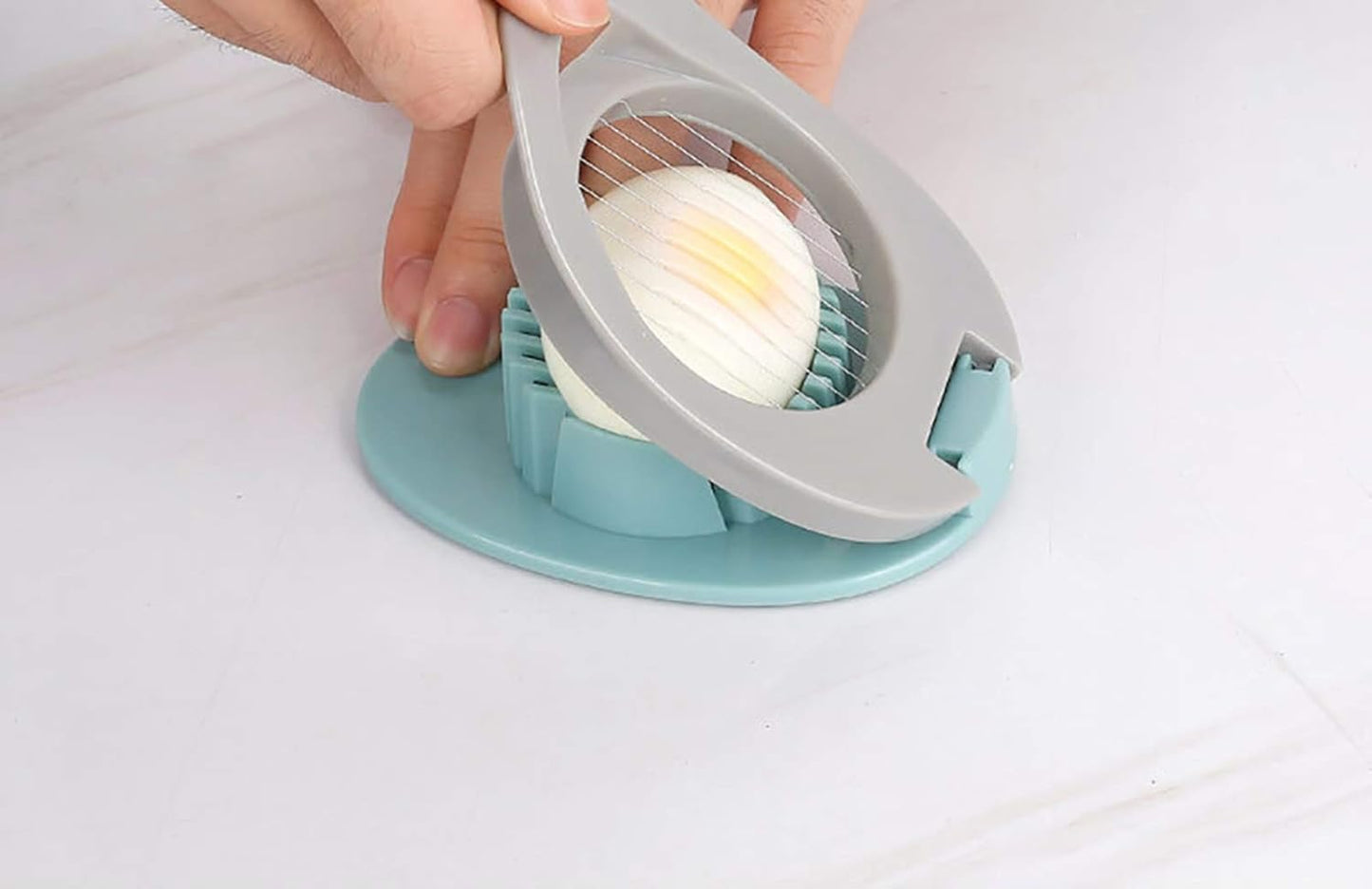 Ortarco Egg Slicer for Boiled Eggs Strawberry Cutter with Stainless Steel Wire （Green）