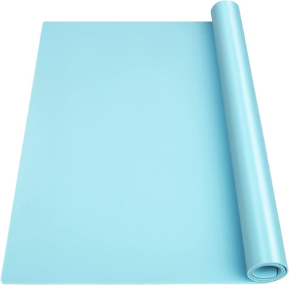 Silicone Mats for Kitchen Counter Thicker Extra Large Heat Resistant Mats Countertop Protector Liners for Bottom of Oven Air Fryer Coffee Maker, 24" x 16" x 2 mm, Translucent